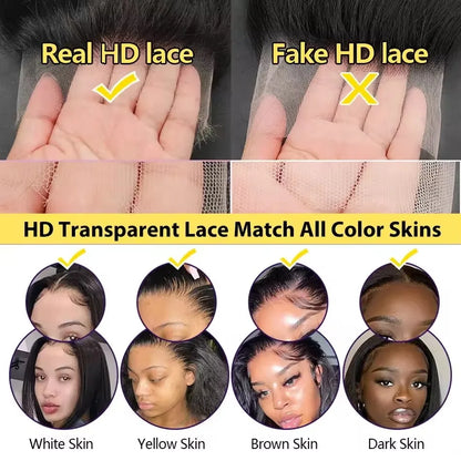 Deep Wave Lace Front Wig 100% Human Hair 30 40 Inch