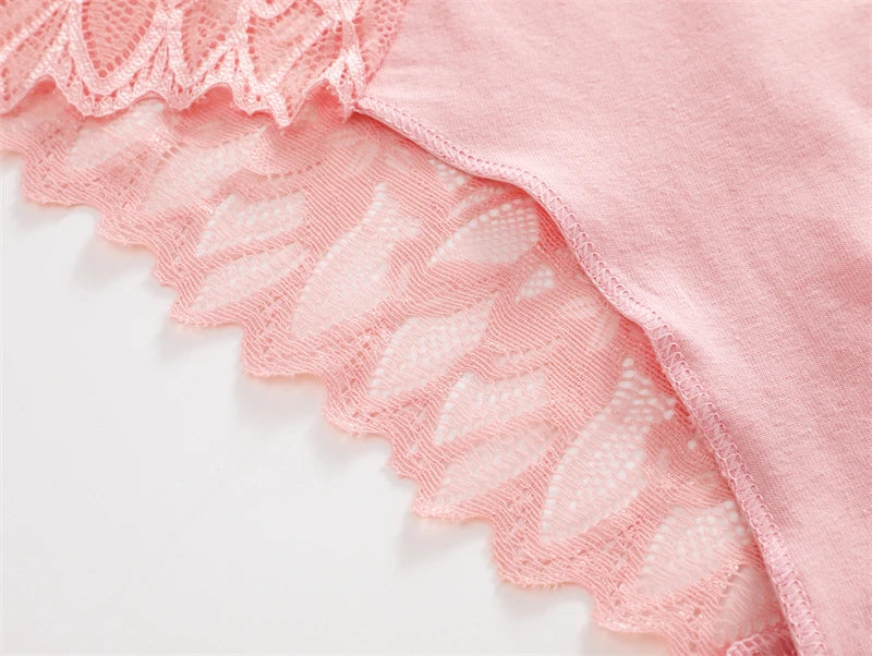 Lace Hollow Out Low-Waist Floral Briefs for Women