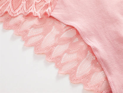 Lace Hollow Out Low-Waist Floral Briefs for Women