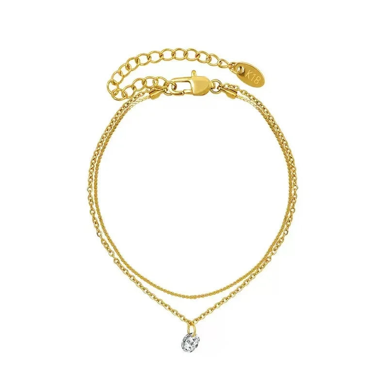 Gold Stainless Steel Bohemian Personalized Anklet