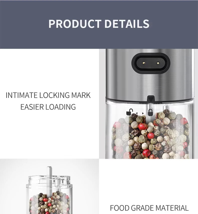 Electric Automatic Stainless Steel Salt and Pepper Grinder
