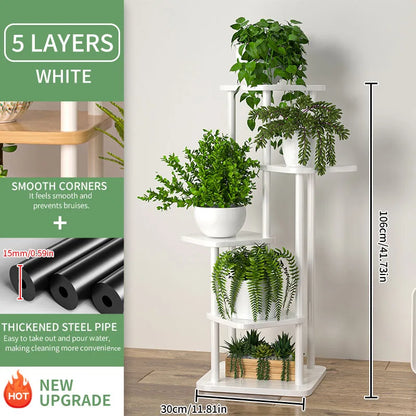 Wooden 6 Tier Plant Stand for Indoor Display
