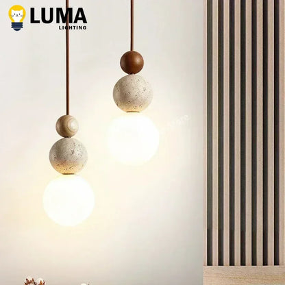 Yellow Travertine Pendant Light for Bedroom Kitchen