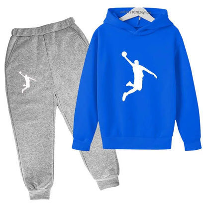 Kids Casual Hoodie and Pants Tracksuit Set