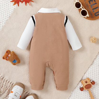 Baby Boy Cartoon Teddy Bear Jumpsuit for 0-18 Months