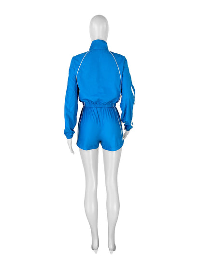 Women's Slim Sporty Tracksuit with Jacket and Shorts