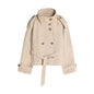 Double-Sided Long Trench Coat for Women with Pockets