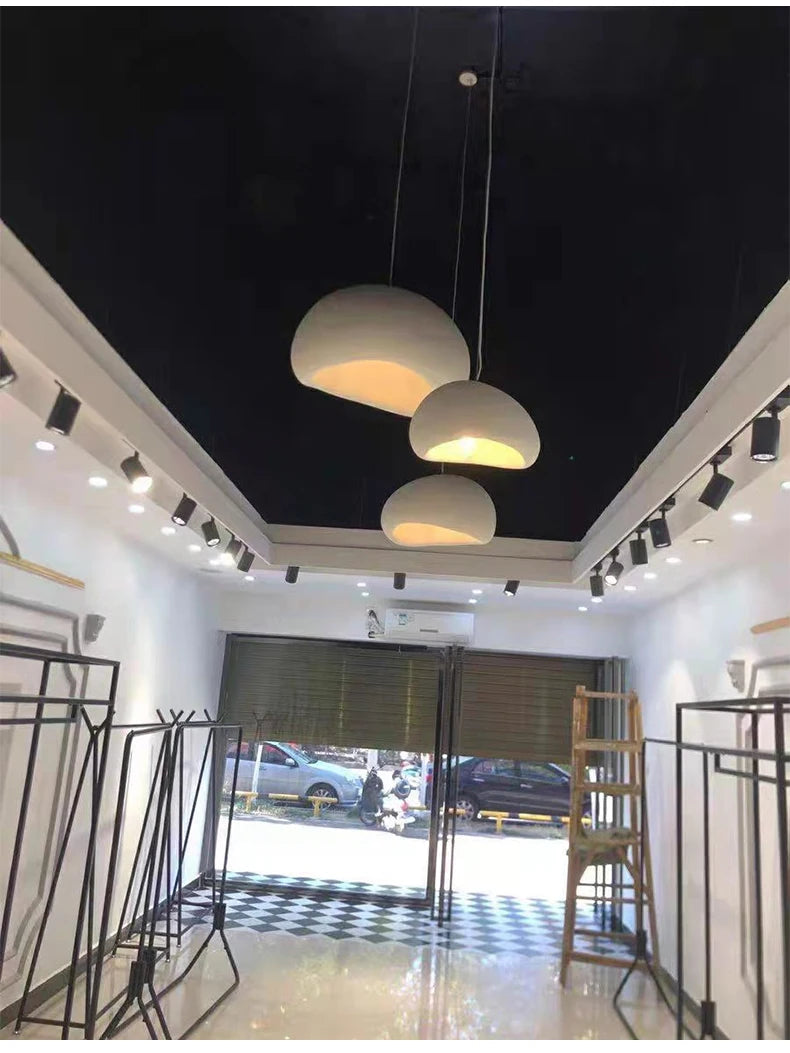 Nordic Wabi Sabi Pendant Lamp Brushed Nickel LED Chandelier