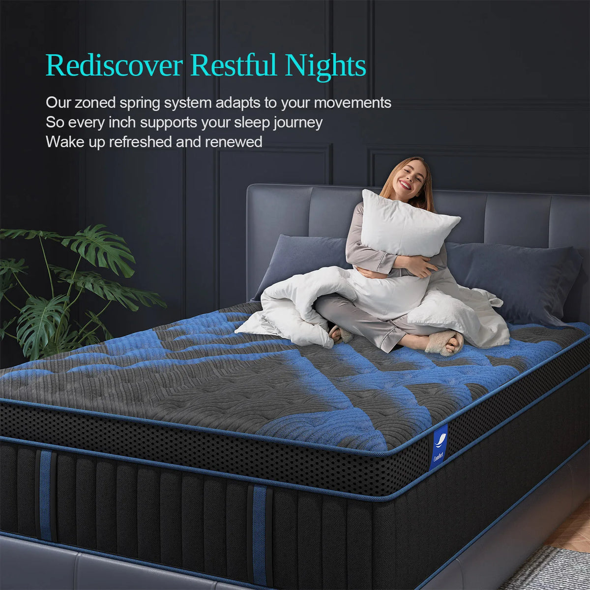 12 Inch Gel Memory Foam Hybrid Pocket Spring Mattress