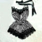 Summer Lace Polyester Pajama Set for Women