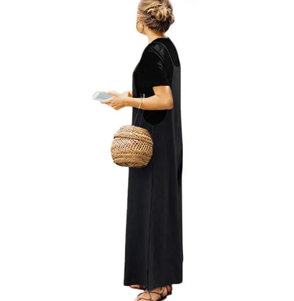 Women’s Cotton Linen Wide Leg Jumpsuit 5XL