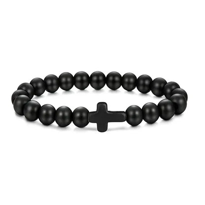 Natural Stone Wood Beads Rosary Bracelet for Meditation