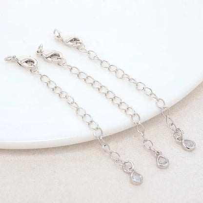 14K Gold Color Brass Drop Extender Chain 6PCS