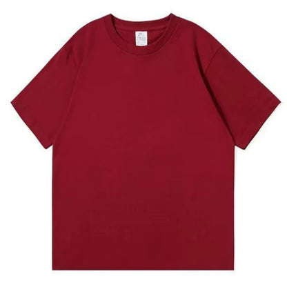 Black White Cotton T-Shirt Heavy-Duty Short Sleeves