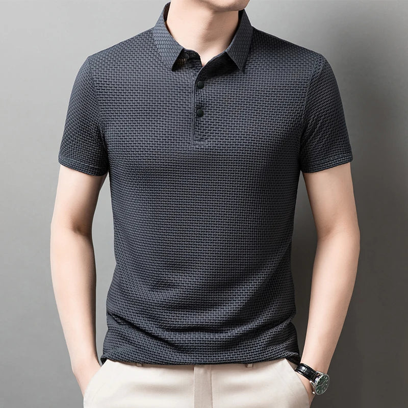 Men's Casual Short Sleeve Solid Color Polo Shirt