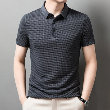 Men's Casual Short Sleeve Solid Color Polo Shirt