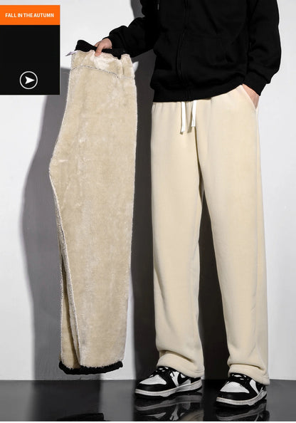 Unisex Winter Fleece Liner Drawstring Sweatpants