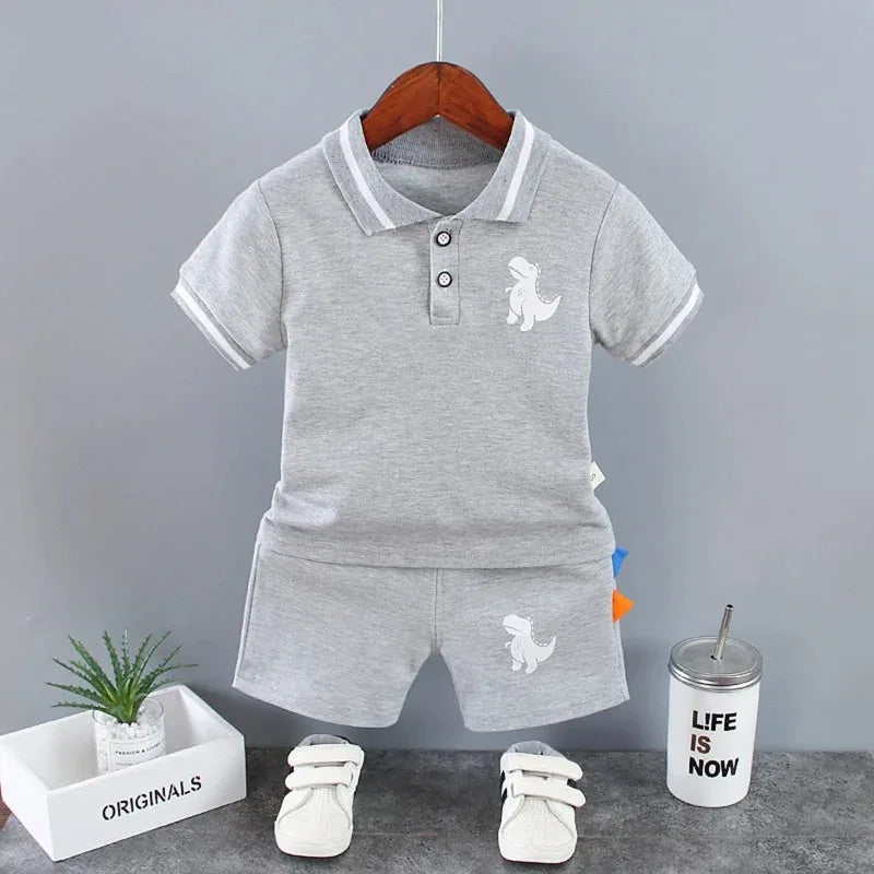 Cartoon T-Shirt and Shorts Set for Baby Boys