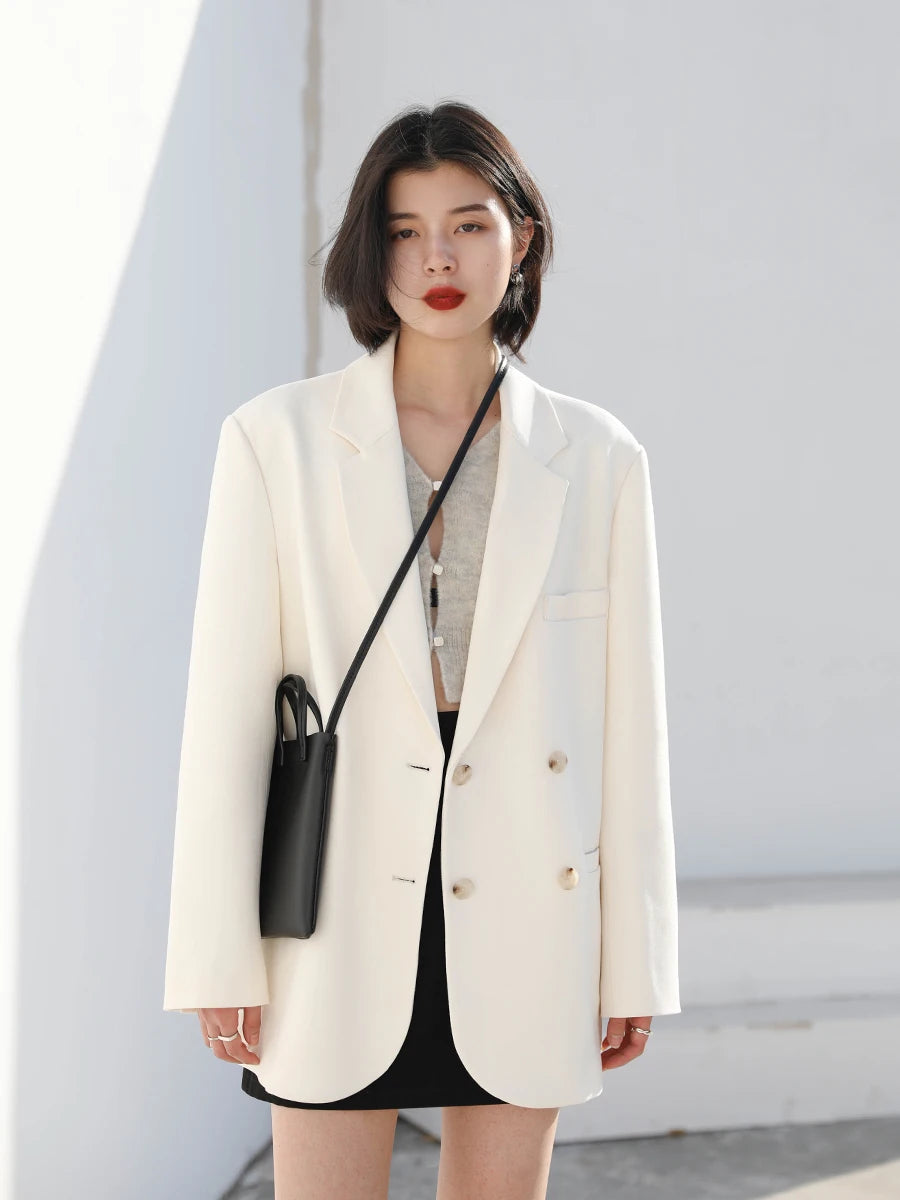 CHIC VEN Women's Solid Blazer Long Sleeve Office Wear