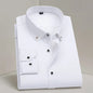 Men's Formal White Dress Shirt Long Sleeve Cotton Blend