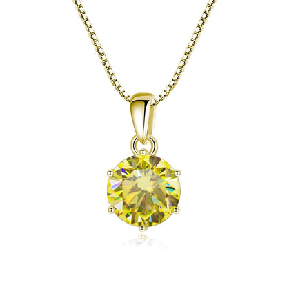 Moissanite Pendant Necklace 925 Sterling Silver Women