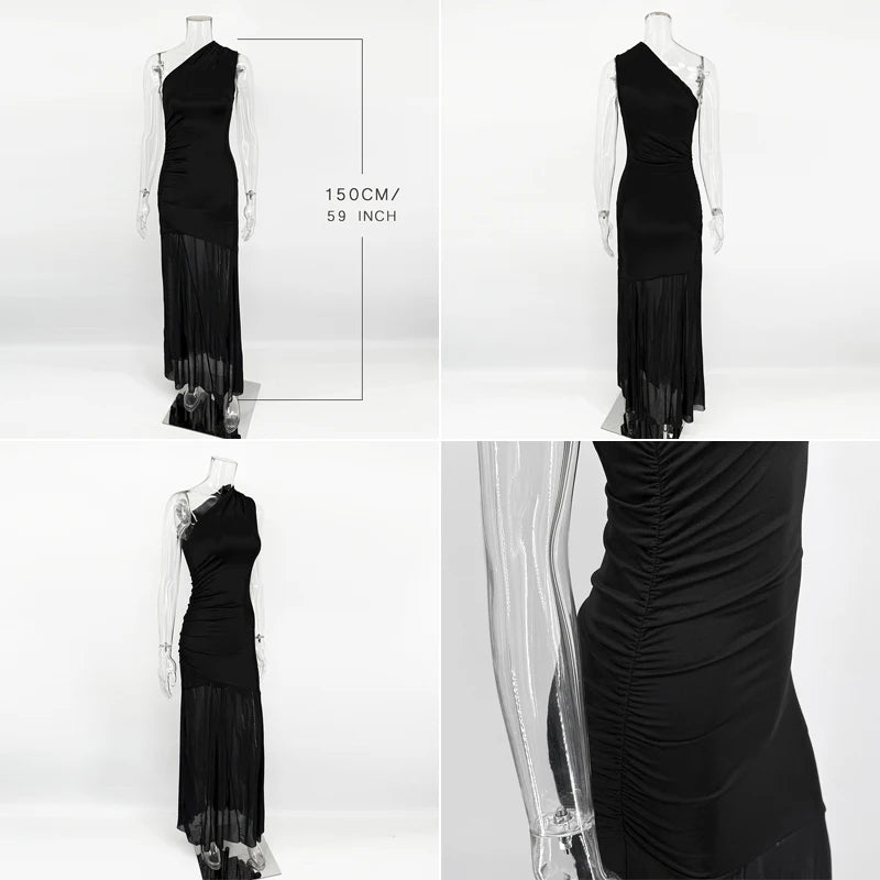Ticketsx Off Shoulder Backless Slim Long Dress