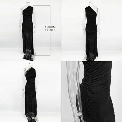 Ticketsx Off Shoulder Backless Slim Long Dress