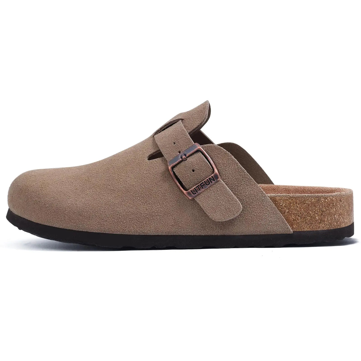 Genuine Leather Clogs with Cork Footbed for Women