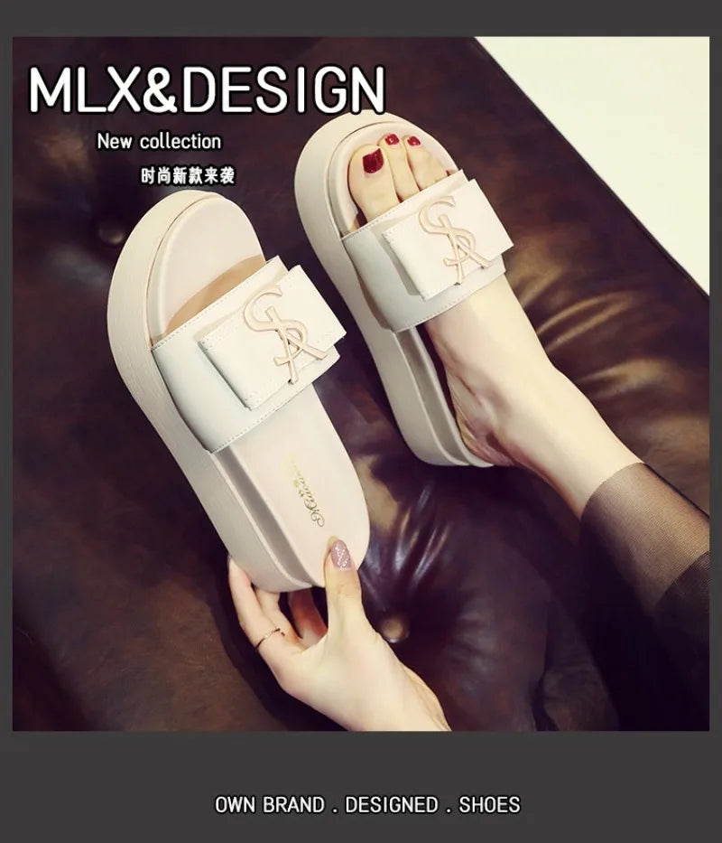 Women's Casual Leather Sandals with Thick Bottom