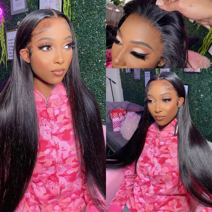 Hd Lace Frontal Wig 30 Inch Bone Straight Human Hair