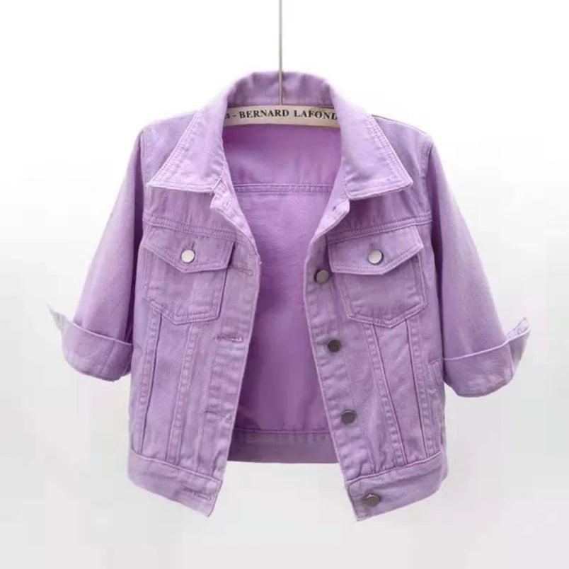 Women Cotton Denim Jacket Casual Spring Autumn Coat