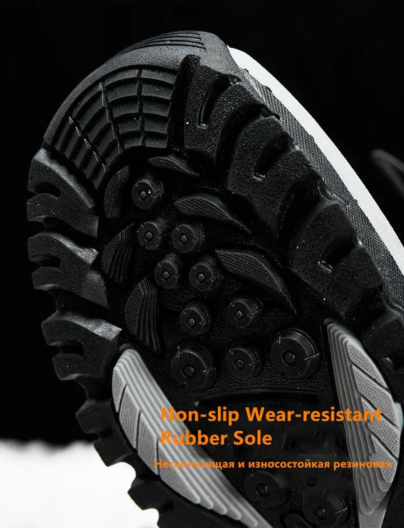 Men's Winter Ankle Boots Waterproof Plush Hiking Shoes