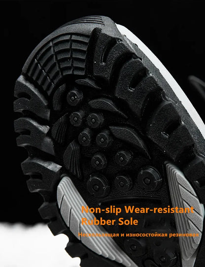 Men's Winter Ankle Boots Waterproof Plush Hiking Shoes
