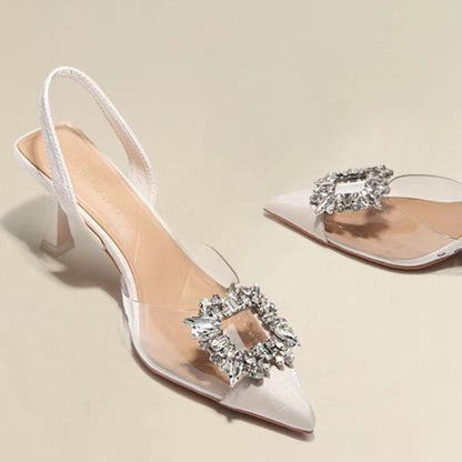 Crystal Transparent Pointed Toe High Heels for Women