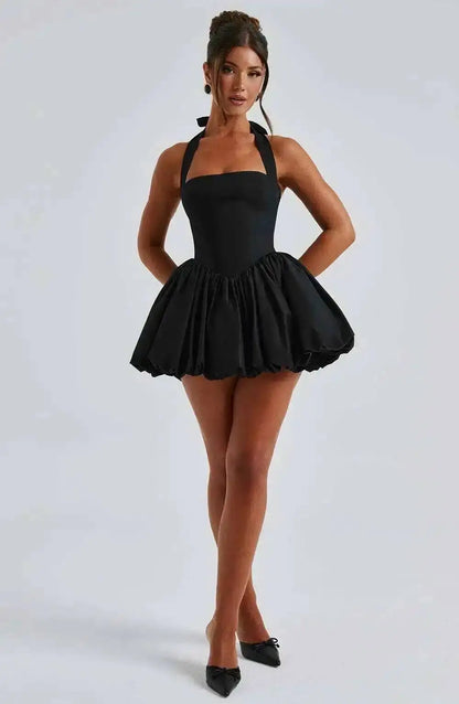 Townlike Halter A-line Mini Ball Gown Dress for Women