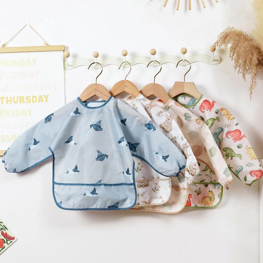 Elinfant Long Sleeve Waterproof Bibs for Babies