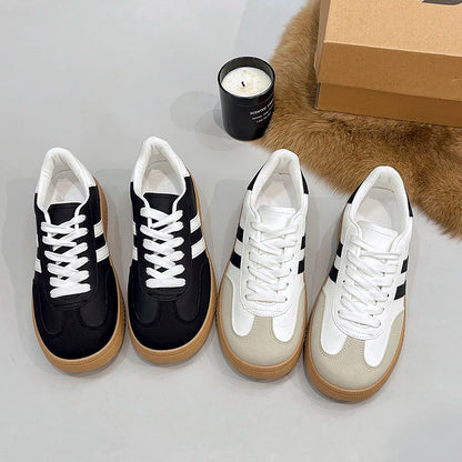 Women Lace-Up Casual Sneakers Breathable Tennis Shoes