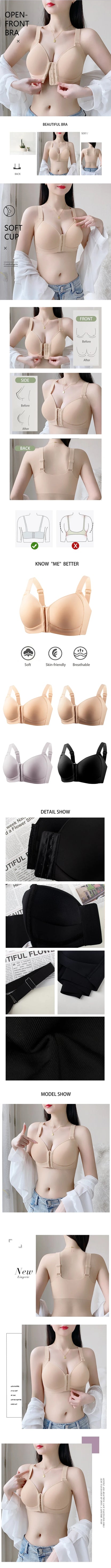 FallSweet Women's Wireless Bralette Front Closure Thin Cup