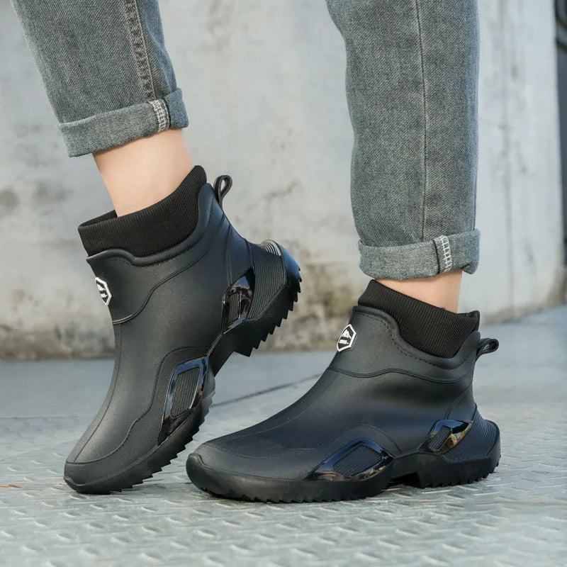 Men's Waterproof Fleece-Lined Rain Boots