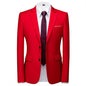 Men's Solid Color Formal Suit Jacket Slim Fit Blazer
