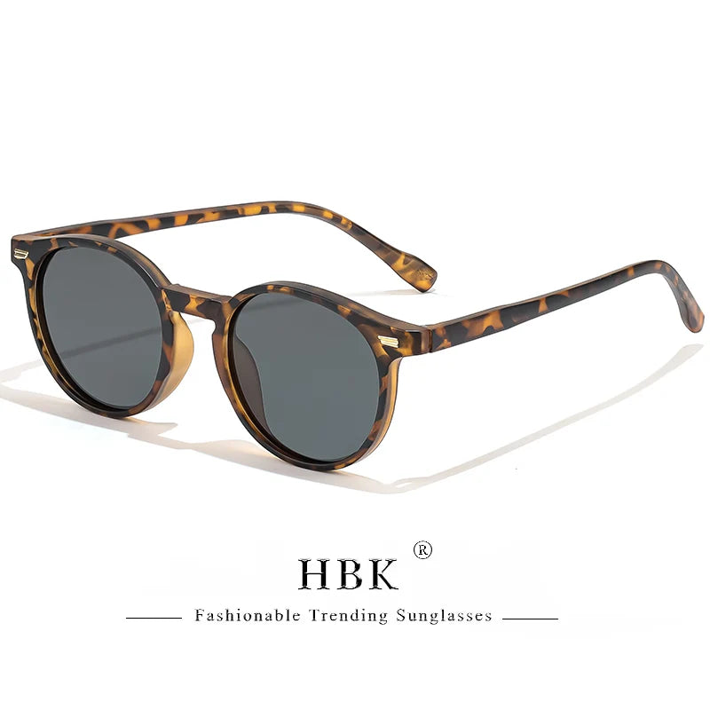 HBK Fashion Sunglasses Men Round TR90 Frame UV400