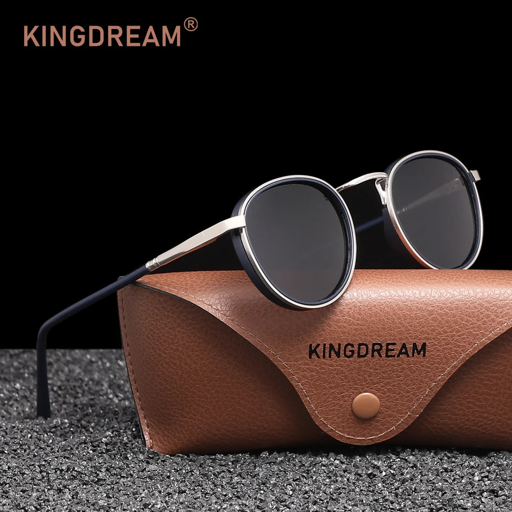 KINGDREAM Polarized Round Frame Sunglasses UV400