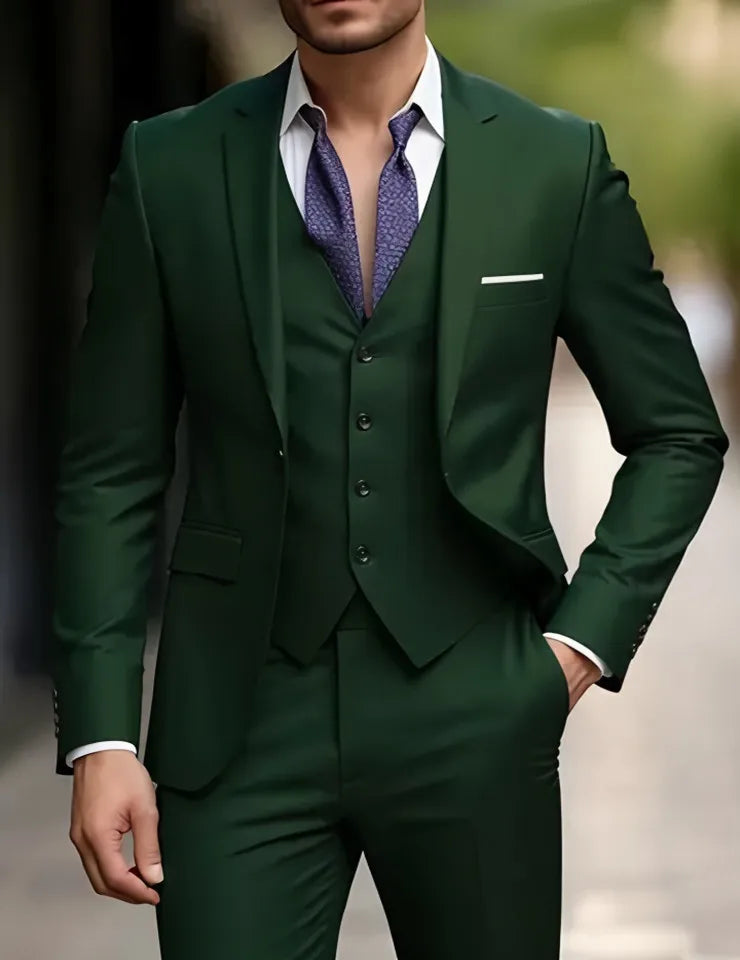 Slim Fit Black Tuxedo Suit Set for Men