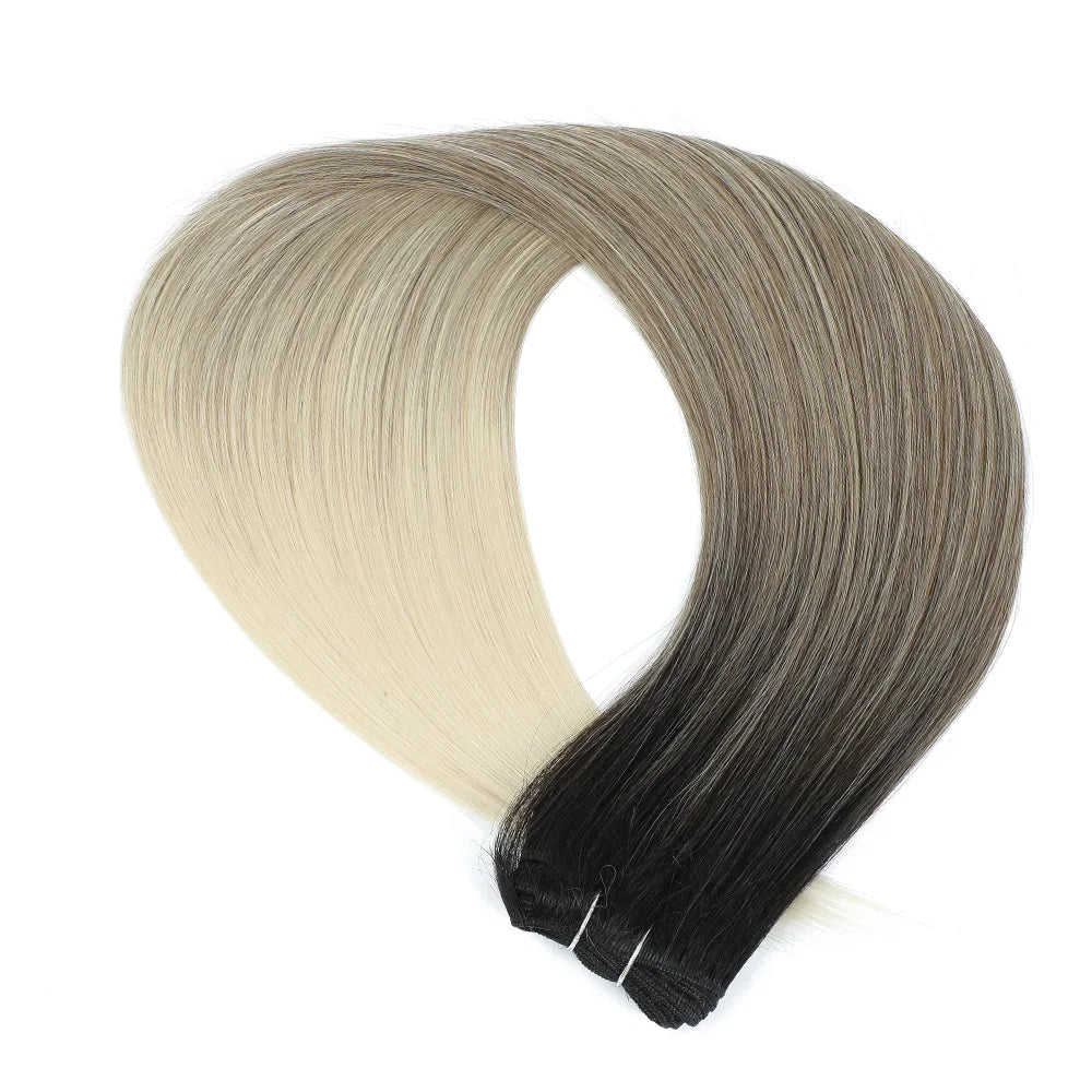 30 Inch Bone Straight Synthetic Hair Bundles Piano Blonde Ombre