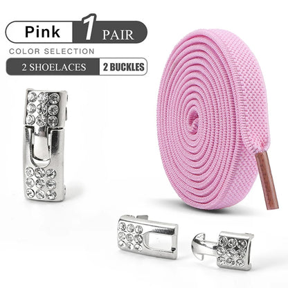 Diamond Buckle Elastic No Tie Shoelaces for Sports