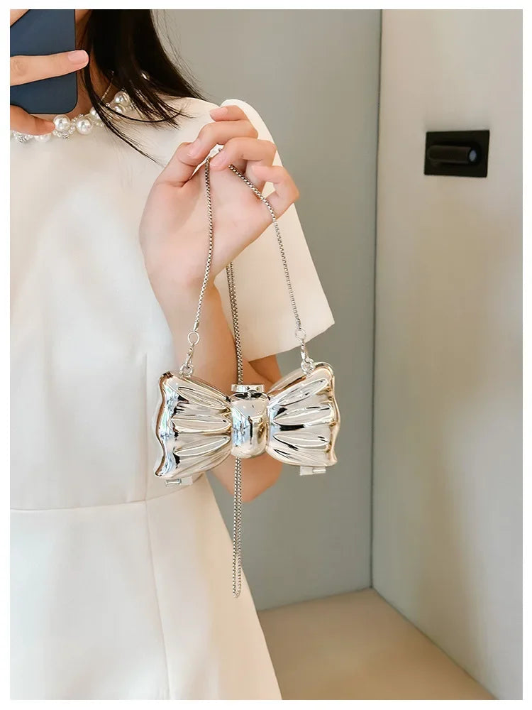 Golden Acrylic Round Clutch Purse for Parties
