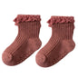 Cotton Lace Socks for Toddler Girls Non-slip Half Knee