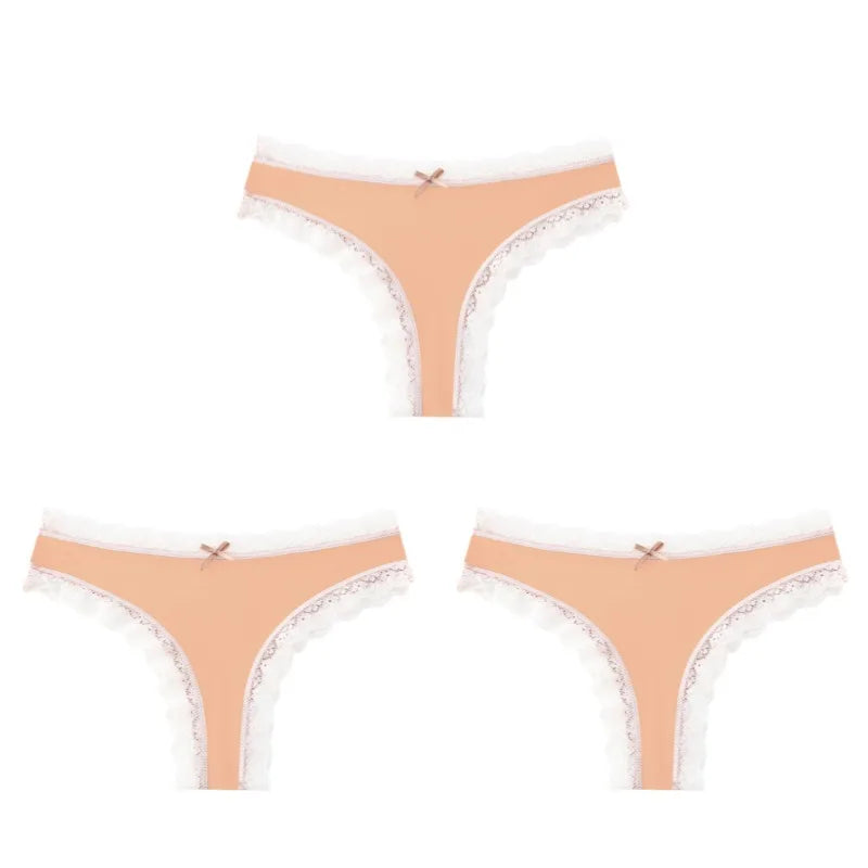 BZEL Women Lace Thong Panties Low-Waist G-String Leopard