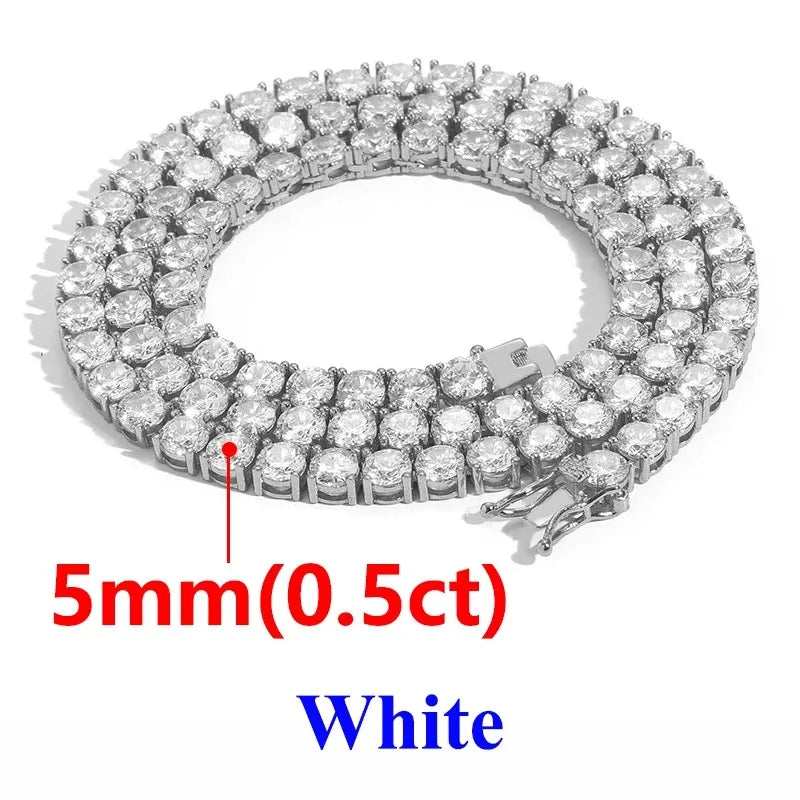 Moissanite Tennis Bracelet 2-6.5mm Rose Gold Silver