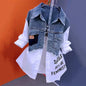 Splicing Denim Jacket Women Casual Jean Coat